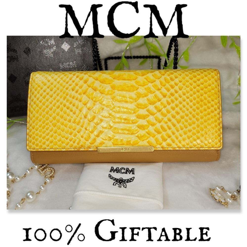 Authentic Nib Mcm CrocodileEmbossed Leather Wallet  Giftable